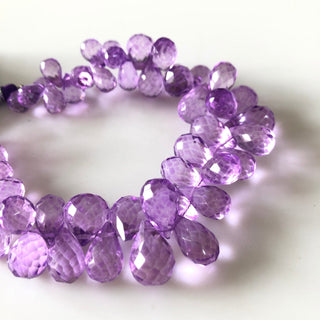 9mm to 13mm Pink Color Quartz Crystal Amethyst Faceted Teardrop Briolettes Beads, Sold As 7.5/3.75 Inch Strand, GDS1865