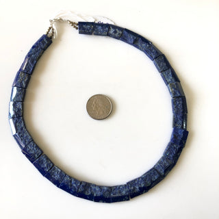 Natural Raw Lapis Lazuli Layout Necklace, Bib Necklace, Cleopatra Necklace, Graduated Collar Necklace For Women, 12x14mm To 13x16mm, GDS1914