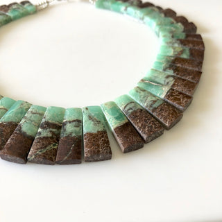 Natural Chrysoprase Layout Necklace Gemstone Bib Necklace Cleopatra Necklace Collar Necklace For Women, 13" 16mm To 29mm 42 Pieces, GDS1917