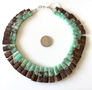 Natural Chrysoprase Layout Necklace Gemstone Bib Necklace Cleopatra Necklace Collar Necklace For Women, 13" 16mm To 29mm 42 Pieces, GDS1917