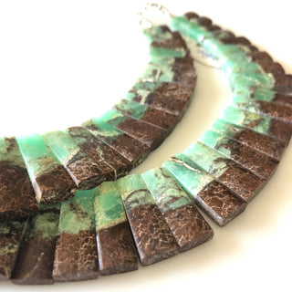 Natural Chrysoprase Layout Necklace Gemstone Bib Necklace Cleopatra Necklace Collar Necklace For Women, 13" 16mm To 29mm 42 Pieces, GDS1917