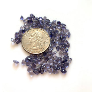 20 Pieces 5x3mm/5x4mm Natural Blue Iolite Pear Shaped Faceted Gemstones Loose, Blue Color Iolite Loose Gemstones, GDS1920/1