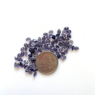 20 Pieces 3mm to 5mm Pear Shaped Faceted Natural Blue Iolite Gemstones Loose, Blue Color Iolite Loose Gemstones, GDS1920/3