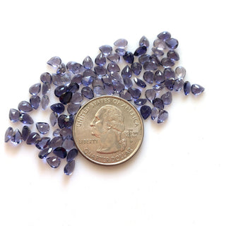 20 Pieces 3mm to 5mm Pear Shaped Faceted Natural Blue Iolite Gemstones Loose, Blue Color Iolite Loose Gemstones, GDS1920/3