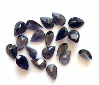 2 Pieces Pear Shaped Faceted Natural Blue Iolite Gemstones Loose, 9x7mm/12x8mm/14x10mm Blue Iolite Loose Gemstones For Jewelry, GDS1920/4