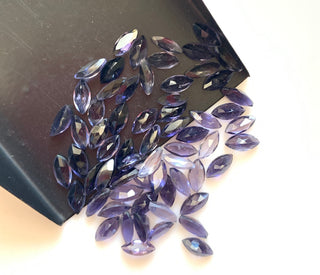 20 Pieces 6x3mm/8x4mm Each Marquise Shaped Faceted Natural Blue Iolite Gemstones Loose, Blue Iolite Loose Gemstones For Jewelry, GDS1920/6