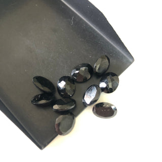 6 Pieces 10x8mm Oval Shaped Faceted Black Tourmaline Loose Gemstones, Natural Black Tourmaline Gemstones For Jewelry, GDS1924/4