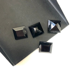 6 Pieces Huge 10mm Princess Square Shape Faceted Black Tourmaline Loose Gemstones, Natural Black Tourmaline Gemstones Jewelry, GDS1924/9