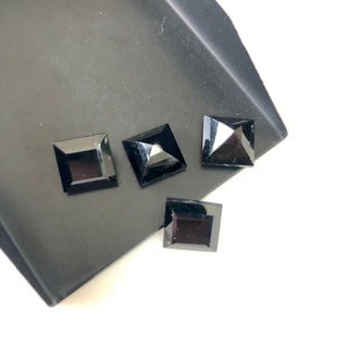 6 Pieces Huge 10mm Princess Square Shape Faceted Black Tourmaline Loose Gemstones, Natural Black Tourmaline Gemstones Jewelry, GDS1924/9