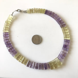 Natural Ametrine Layout Necklace Gemstone Bib Necklace Cleopatra Necklace Collar Necklace For Women, 12"/10mm To 19mm 65 Pieces, GDS1901