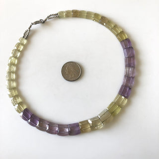 Natural Ametrine Layout Necklace Gemstone Bib Necklace Cleopatra Necklace Collar Necklace For Women, 12"/9mm To 14mm 37 Pieces, GDS1903