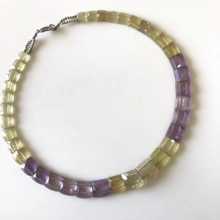 Natural Ametrine Layout Necklace Gemstone Bib Necklace Cleopatra Necklace Collar Necklace For Women, 12"/9mm To 14mm 37 Pieces, GDS1903