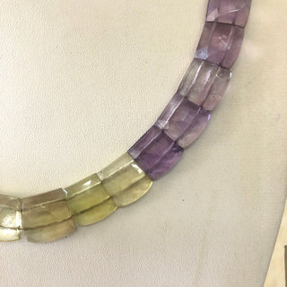 Natural Ametrine Layout Necklace Gemstone Bib Necklace Cleopatra Necklace Collar Necklace For Women, 12"/9mm To 14mm 37 Pieces, GDS1903