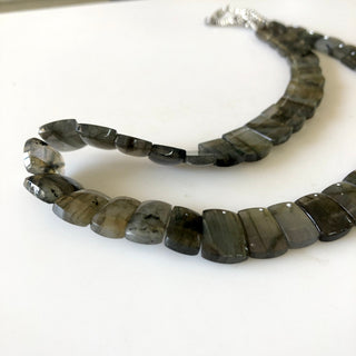 Natural Labradorite Layout Necklace, Bib Necklace, Cleopatra Necklace, Graduated Collar Necklace, 12" 11x9mm To 15x10mm 43 Pieces, GDS1910