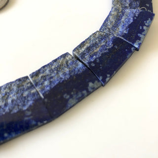 Natural Raw Lapis Lazuli Layout Necklace, Bib Necklace, Cleopatra Necklace, Graduated Collar Necklace For Women, 14" 21mm To 22mm, GDS1913