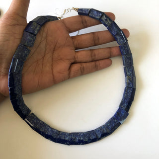 Natural Raw Lapis Lazuli Layout Necklace, Bib Necklace, Cleopatra Necklace, Graduated Collar Necklace For Women, 12x14mm To 13x16mm, GDS1914