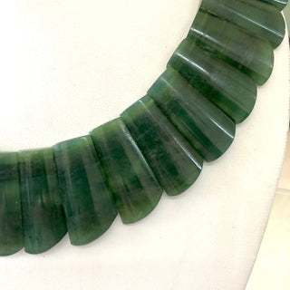 Natural Green Serpentine Layout Necklace Gemstone Bib Necklace Cleopatra Necklace Collar Necklace For Women, 13"/24mm To 31mm, GDS1915