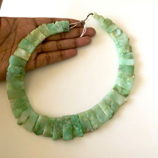 Natural Raw Chrysoprase Layout Necklace Gemstone Bib Necklace Cleopatra Necklace Collar Necklace For Women, 14" 14mm To 27mm, GDS1916