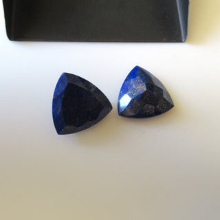 4 Pieces 16x16mm Natural Blue Lapis Lazuli Triangle Shaped Faceted Gemstones Loose, GDS1925/2