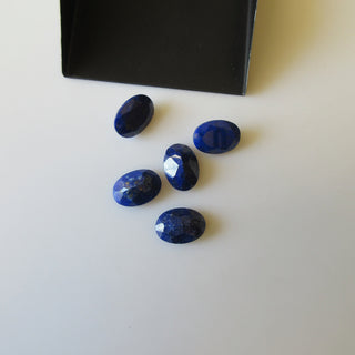 5 Pieces 16x12mm Each Natural Lapis Lazuli Blue Color Oval Shaped Faceted Loose Gemstones SKU-GDS1925/5