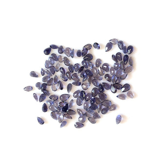 20 Pieces 5x3mm/5x4mm Natural Blue Iolite Pear Shaped Faceted Gemstones Loose, Blue Color Iolite Loose Gemstones, GDS1920/1