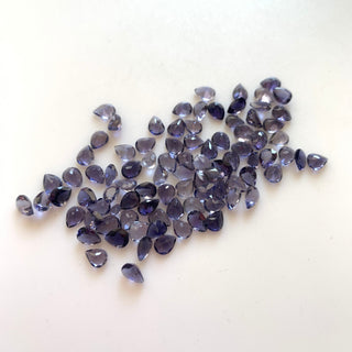 20 Pieces 3mm to 5mm Pear Shaped Faceted Natural Blue Iolite Gemstones Loose, Blue Color Iolite Loose Gemstones, GDS1920/3