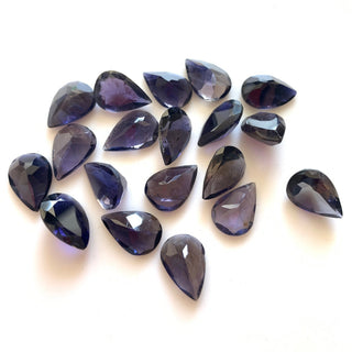 2 Pieces Pear Shaped Faceted Natural Blue Iolite Gemstones Loose, 9x7mm/12x8mm/14x10mm Blue Iolite Loose Gemstones For Jewelry, GDS1920/4