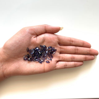 20 Pieces 6x3mm/8x4mm Each Marquise Shaped Faceted Natural Blue Iolite Gemstones Loose, Blue Iolite Loose Gemstones For Jewelry, GDS1920/6