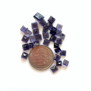 20 Pieces 5mm to 8mm Each Princess Cut Faceted Natural Blue Iolite Gemstones Loose, Blue Color Iolite Loose Gemstones For Jewelry, GDS1920/7