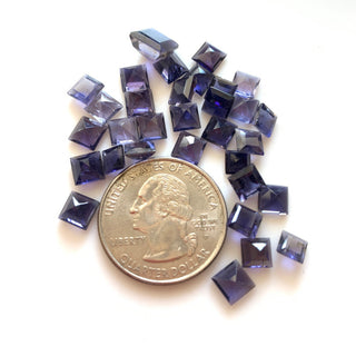 20 Pieces 5mm to 8mm Each Princess Cut Faceted Natural Blue Iolite Gemstones Loose, Blue Color Iolite Loose Gemstones For Jewelry, GDS1920/7