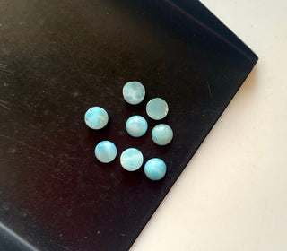 20 Pieces 4mm Round Shaped Natural Larimar Gemstone Cabochons, Smooth Flat Back Larimar Loose Gemstone Cabochon, GDS1923/1