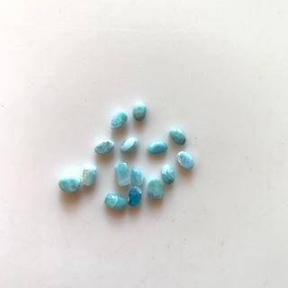 20 Pieces 4x3mm To 5x4mm Mixed Shaped Natural Larimar Gemstone Cabochons, Smooth Flat Back Larimar Loose Gemstone Cabochon, GDS1923/16