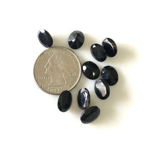 6 Pieces 10x8mm Oval Shaped Faceted Black Tourmaline Loose Gemstones, Natural Black Tourmaline Gemstones For Jewelry, GDS1924/4