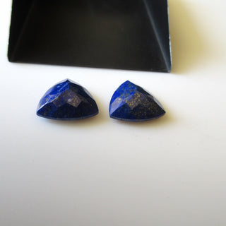 4 Pieces 16x16mm Natural Blue Lapis Lazuli Triangle Shaped Faceted Gemstones Loose, GDS1925/2