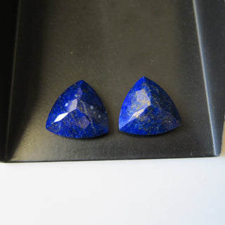 4 Pieces 16x16mm Natural Blue Lapis Lazuli Triangle Shaped Faceted Gemstones Loose, GDS1925/2