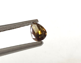 0.30CTW/5.1mm Clear Cognac Brown Pear Shaped Faceted Rose Cut Double Cut Diamond Loose For Ring DDS641/2