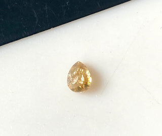 0.25CTW/4.3mm Clear Cognac Brown Pear Shaped Faceted Rose Cut Double Cut Diamond Loose For Ring DDS641/3