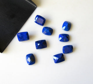 6 Pieces 10x8mm Each Natural Lapis Lazuli Blue Color Cushion Shaped Faceted Loose Gemstones For Making Jewelry GDS1925/13