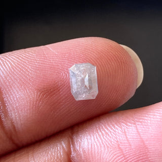 0.55CTW/5.1mm Grey Emerald Cut Faceted Rose Cut Diamond Loose For Ring, Natural Grey Diamond Rose cut, DDS643/5
