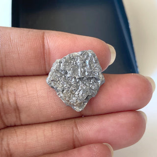 13.65CTW OOAK 17.5mm Natural Grey Black Rough Raw Uncut Diamond Loose, Natural Conflict Free Earth Mined Loose Diamond For Jewelry, DDS656/5