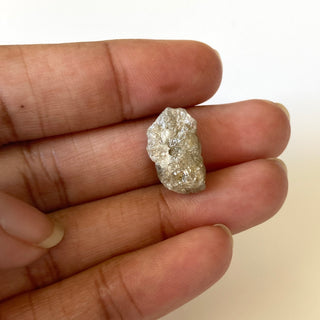 7.00CTW/16mm Natural Grey Champagne Rough Raw Conflict Free Earth Mined Diamond Loose, Natural Collectible Loose Diamond Jewelry, DDS656/8