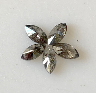 5 Pieces Tiny 2.5x1.5mm Salt And Pepper Marquise Diamond, Clear White Black Natural Melee Marquise Accent Diamond For Jewelry, DDS680/18