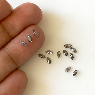 5 Pieces Tiny 2.5x1.5mm Salt And Pepper Marquise Diamond, Clear White Black Natural Melee Marquise Accent Diamond For Jewelry, DDS680/18