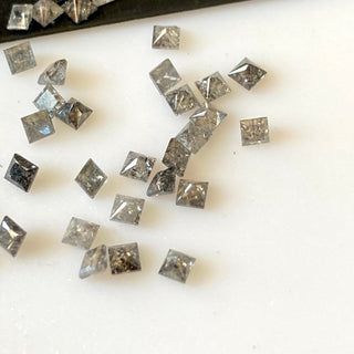 Tiny 2mm Salt And Pepper Princess Cut Diamond, Clear White Black Natural Melee Princess Cut Accent Diamonds For Jewelry, 2pcs/6pcs, DDS680/4