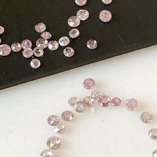 10 Pieces 1.2mm To 1.3mm Natural Pink Rose Cut Diamond Loose, Very Tiny Pink Diamond Rose Cut Loose Diamond Cabochon, DDS631/4