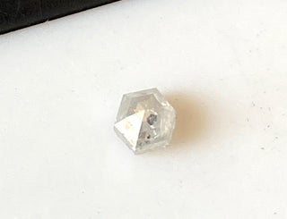 0.51CTW/4.7mm Fancy Hexagon Shield Shape Clear White Rose Cut Faceted Ice Diamond Loose For Ring DDS660/3