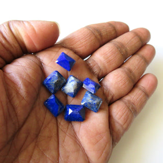 6 Pieces 11x9mm Each Natural Lapis Lazuli Blue Color Cushion Shaped Faceted Loose Gemstones For Making Jewelry GDS1925/14
