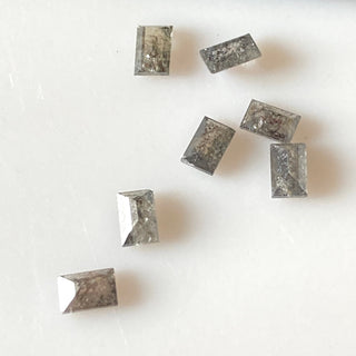 2 Pieces 5x2.5mm Salt And Pepper Baguette Diamonds, Clear White Black Natural Faceted Melee Baguette Accent Diamonds, DDS680/16