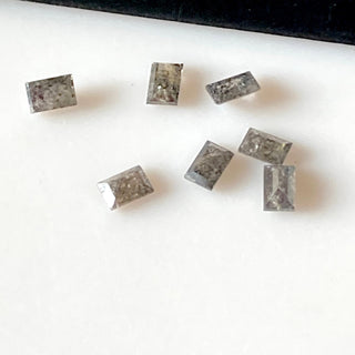 2 Pieces 5x2.5mm Salt And Pepper Baguette Diamonds, Clear White Black Natural Faceted Melee Baguette Accent Diamonds, DDS680/16