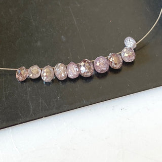 2 Pieces Tiny 2.5-3.5mm Beautiful Rare Pink Diamond Briolette Beads, Pink Diamond Faceted Teardrop Beads, DDS300
